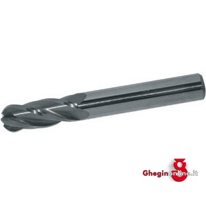 FRESE IN METALLO DURO INTEGRALI TIPO A 4 TAGLIENTI ELICOIDALI SERIE CORTA TESTA RAGGIATA 8797R 20 FRESE METALLO DURO 4t tungsten carbide solid end mills Prod. SCU