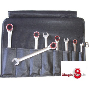 CHIAVI FISSE E A CRICCHETTO COMBINATE IN SERIE 879GEL SR.CH.FISSE E A CRICCO combination open and ratchet-ring spanners sets Orig. Gedore red