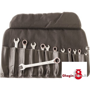 CHIAVI FISSE E A CRICCHETTO COMBINATE IN SERIE 879GEP SR.CH.FISSE E A CRICCO combination open and ratchet-ring spanners sets Orig. Gedore red