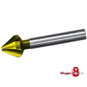 FRESE PER SVASARE TIPO A 3 TAGLIENTI ATTACCO CILINDRICO CONICITÀ TESTA 60° IN ACCIAIO HSS RIVESTIMENTO TIN 8802G 25 FRESE x SVASARE countersinks Orig. Dürr