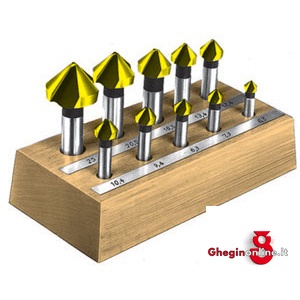 ASSORTIMENTI DI 9 FRESE PER SVASARE IN ACCIAIO HSS RIVESTIMENTO TIN ART. 8812 G 8833G ASS. FRESE x SVASARE countersink-sets Orig. Dürr