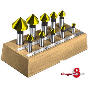 ASSORTIMENTI DI 10 FRESE PER SVASARE IN ACCIAIO HSS RIVESTIMENTO TIN ART. 8812 G 8835G ASS. FRESE x SVASARE countersink-sets Orig. Dürr