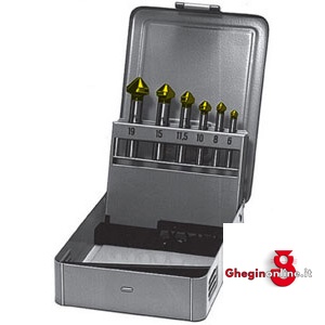 ASSORTIMENTI DI 6 FRESE PER SVASARE IN ACCIAIO HSS RIVESTIMENTO TIN ART. 8812 G 8837G ASS. FRESE x SVASARE countersink-sets Orig. Dürr