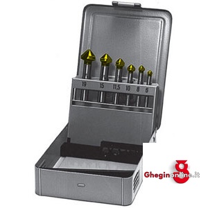 ASSORTIMENTI DI 6 FRESE PER SVASARE IN ACCIAIO HSS RIVESTIMENTO TIN ART. 8812 G 8839G ASS. FRESE x SVASARE countersink-sets Orig. Dürr