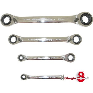 CHIAVI FISSE A CRICCHETTO IN SERIE 885GMA CHIAVI FISSE A CRICCO ratchet bihexagon ring spanners sets Prod. SCU