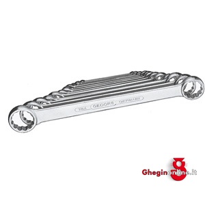 SERIE DI 8 CHIAVI ART. 884 G DA MM 6X7-8X9-10X11-12X13-14X15-16X17-18X19-20X22 885G 8 CHIAVI FISSE IN SERIE double ended flat ring spanners sets Orig. Gedore