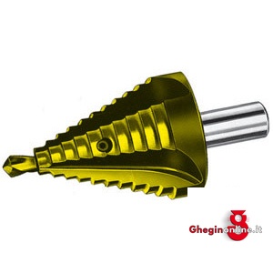 FRESE A GRADINO PER LAMIERE TIPO A 10 GRADINI IN ACCIAIO HSS RIVESTIMENTO TIN 8898G FRESE A GRADINO x LAM. countersinks Orig. Dürr
