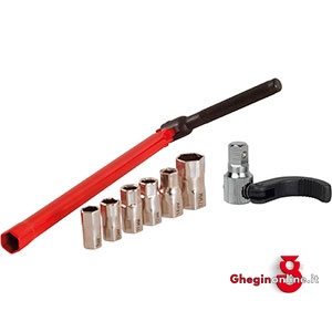CHIAVI A BUSSOLA INTERCAMBIABILI CON LEVA SNODATA IN SERIE 899R CHIAVI A BUSSOLA interchangeable nut wenches with jointed bar in sets Prod. SCU