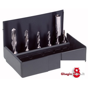 MASCHI MACCHINA COMBINATI CON PUNTA E SVASATORE 90° IN ASSORTIMENTO 9089L ASS.MASCHI MACC.COMB.M machine taps with drills in sets Orig. Völkel