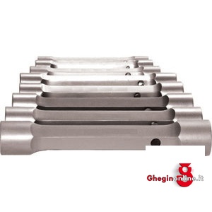 SERIE DI 8 CHIAVI ART. 907 G DA MM 6X7 - 8X9 - 10X11 - 12X13 - 14X15 - 16X17 - 18X19 - 20X22. 908G 8 SR.CHIAVI A TUBO ESAG. double ended socket wrenches sets Prod. SCU