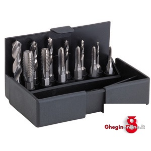 MASCHI CORTI E MASCHI A MANO IN ASSORTIMENTO M 9093 ASSORTIMENTI MASCHI M threading bits and hand taps in sets Orig. Völkel