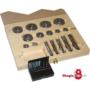 MASCHI CORTI E MASCHI A MANO IN ASSORTIMENTO M 9093P ASS. MASCHI+FILIERE M threading bits and hand taps in sets Orig. Völkel