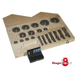 MASCHI CORTI E MASCHI A MANO IN ASSORTIMENTO M 9093R ASS. MASCHI+FILIERE M threading bits and hand taps in sets Orig. Völkel