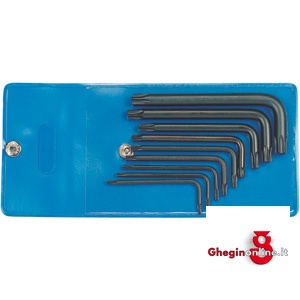 SERIE DI 9 PZ. ART. 912 GS DA T7- T8 - T9 - T10 - T15 - T20 - T25 - T30 - T40. 912GT CH. x VITI IN SERIE socket head screw wrenches sets Orig. Gedore