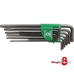 SERIE 13 CHIAVI PER VITI CON POLIGONO INTERNO DA T5-T6-T7-T8-T9-T10-T15-T20-T25-T27-T30-T40-T50 912GT 16A SR.CH. X VITI POL.INT. socket head screw wrenches sets Prod. SCU