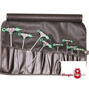 SERIE DI 8 CHIAVI ART. 913 GD DA T9 - T10 - T15 - T20 - T25 - T27 - T30 - T40 913GDL CH.xVITI C/POL.INT.SR. socket head screw wrenches sets Prod. SCU