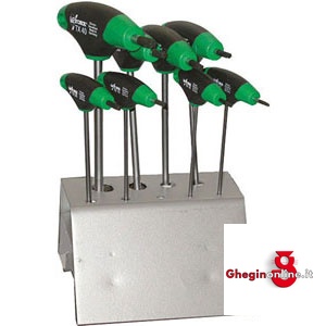 SERIE DI 8 CHIAVI ART. 913 GD DA T9 - T10 - T15 - T20 - T25 - T27 - T30 - T40 913GDP CH.xVITI C/POL.INT.SR. socket head screw wrenches sets Prod. SCU