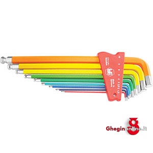 SERIE DI 9 PZ. ART. 913 GF 1 DA MM 1,5 - 2 - 2,5 - 3 - 4 - 5 - 6 - 8 - 10 913GFE SERIE CHIAVIxESAG.INT. allen head screw wrenches sets Orig. Gedore