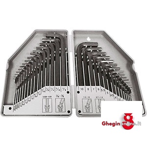 SERIE DI 30 PZ. DA MM E POLL 913GFT SERIE CHIAVIxESAG.INT. allen head screw wrenches sets Prod. SCU