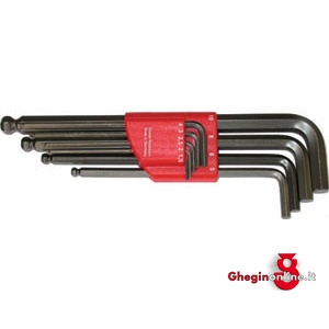 SERIE DI 9 PZ. ART. 913 GE DA MM 1,5 - 2 - 2,5 - 3 - 4 - 5 - 6 - 8 - 10 913GF 9 SERIE CHIAVIxESAG.INT. allen head screw wrenches sets Prod. SCU