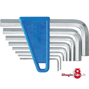 SERIE DI 8 PZ. ART. 914 G DA MM 2 - 2,5 - 3 - 4 - 5 - 6 - 8 - 10 914GH SERIE CHIAVIxESAG.INT. allen head screw wrenches sets Orig. Gedore