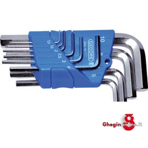 SERIE DI 10 PZ. ART. 914 G DA MM 1,3 - 1,5 - 2 - 2,5 - 3 - 4 - 5 - 6 - 8 - 10 914GH 1 SERIE CHIAVIxESAG.INT. allen head screw wrenches sets Orig. Gedore