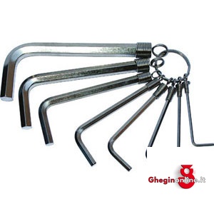 SERIE DI 8 PZ. ART. 914 DA MM 2 - 2,5 - 3 - 4 - 5 - 6 - 8 - 10 914GM 8 SERIE CHIAVIxESAG.INT. allen head screw wrenches sets Prod. SCU