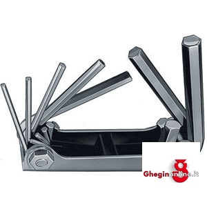 SERIE DI 9 LAME DA POLL. 5/64 - 3/32 - 7/64 - 1/8 - 9/64 - 5/32 - 3/16 - 7/32 - 1/4. 914GR SERIE CHIAVIxESAG.INT. allen head screw wrenches sets Orig. Gedore