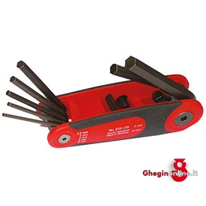 SERIE DI 7 LAME BRUNITE DA MM 1,5 - 2 - 2,5 - 3 - 4 - 5 - 6. 914GS SERIE CHIAVIxESAG.INT. allen head screw wrenches sets Prod. SCU