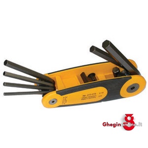 SERIE DI 7 LAME BRUNITE DA POLL. 3/32 - 1/8 - 5/32 - 3/16 - 1/4 - 5/16 - 3/8. 914GTP SERIE CHIAVIxESAG.INT. allen head screw wrenches sets Prod. SCU
