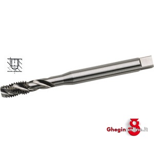MASCHI USO MACCHINA GAMBO RINFORZATO USO DESTRO FILETTATURA WHITWORTH BSW IMBOCCO CORTO TIPO RATIO ELICA A CIRCA 35° FORI CIECHI PROFONDI 9293G 3/8 MASCHI DX x MACC. BSW machine taps Orig. Völkel