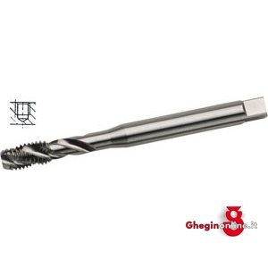 MASCHI PER USO A MACCHINA GAMBO RINFORZATO USO DESTRO FILETTATURA AMERICANA UNF IMBOCCO CORTO ELICA A CIRCA 35° FORI CIECHI PROFONDI 9315G 3/8 MASCHI DX x MACC. UNF machine taps Orig. Völkel