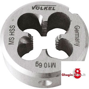 FILIERE TONDE FILETTATURA METRICA ISO, CONF. DIN 13 - METRICO GROSSO M - TOLLERANZA 6G HSS IMBOCCO CORRETTO, LAPPATE 9354F 24 FILIERE DX TONDE 'M' round dies Orig. Völkel