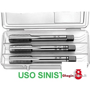 SERIE MASCHI A MANO FILETTATURA METRICA - PASSO GROSSO M DIN 352 9401GS 24 SR. SX MASCHI MANO 'M' HSS taps Prod. SCU