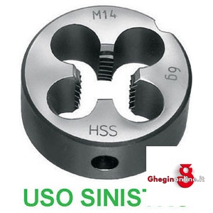 FILIERE TONDE USO SINISTRO FILETTATURA METRICA - PASSO GROSSO M DIN 223 9406GD 3 FILIERE TONDE SX 'M' HSS dies Prod. SCU