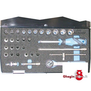CHIAVI A BUSSOLA IN SERIE CONTENUTO 32 UTENSILI 941GC SR. CH. A BUSSOLA 1/4 sockets sets Orig. Gedore