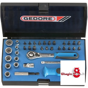 CHIAVI A BUSSOLA IN SERIE CONTENUTO 37 UTENSILI 941GL SR. CH. A BUSSOLA 1/4 sockets sets Orig. Gedore