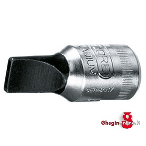 CHIAVI A BUSSOLA ATT. 1/4 DIN 3120 - ISO 1174 TIPO A giravitE TAGLIO DIRITTO; LUNGH. MM 28 941RB 8 BUSSOLE MASCH.ATT.1/4 sockets Orig. Gedore