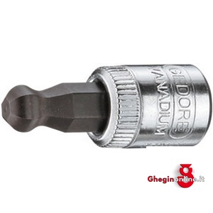 CHIAVI A BUSSOLA ATT. 1/4 DIN 3120 - ISO 1174 CON ESAGONO ESTERNO; LUNGH. MM 30,5 941RGA 6 BUSSOLE MASCH.ATT.1/4 sockets Orig. Gedore