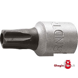 CHIAVI A BUSSOLA ATT. 1/4 DIN 3120 - ISO 1174 CON IMP. A STELLA; LUNGH. MM 25 941RTA 40 BUSSOLE MASCH.ATT.1/4 sockets Prod. SCU