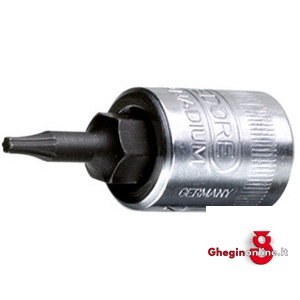 CHIAVI A BUSSOLA ATT. 1/4 DIN 3120 - ISO 1174 A SFERA CON IMPRONA TORX PLUS 941RV 27 BUSSOLE MASCH.ATT.1/4 sockets Orig. Gedore