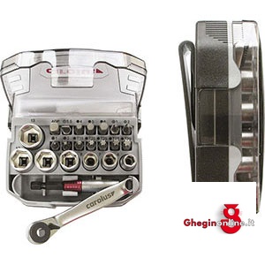 CHIAVI A BUSSOLA IN SERIE CONTENUTO 23 UTENSILI 944B SR. CH. A BUSSOLA 1/4 sockets sets Orig. Gedore red