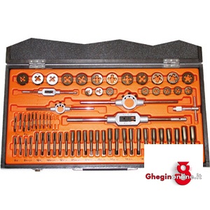 MADREVITI IN CASSETTA LEGNO PER FILETTARE M E MF 9455 MADREVITI IN CASSETTA chrome steel taps and dies Prod. SCU