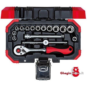 CHIAVI A BUSSOLA IN SERIE CONTENUTO 16 UTENSILI 945GM SR. CH. A BUSSOLA 1/4 sockets sets Orig. Gedore red