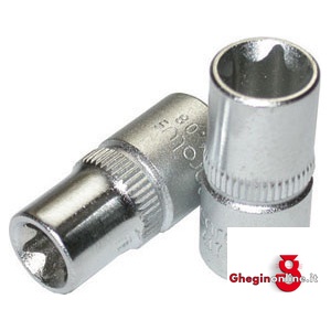CHIAVI A BUSSOLA ATT. 1/4 DIN 3120 - ISO 1174 CON POLIGONO INTERNO TORX 946GM 10 BUSSOLE TORX E ATT.1/4 sockets Orig. Gedore red