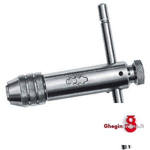 GIRAMASCHI CON MANDRINO TIPO CORTO A CRICCHETTO 9492GE 2 GIRAMASCHI + MANDRINO tap wrenches with jaw chuck Orig. Völkel