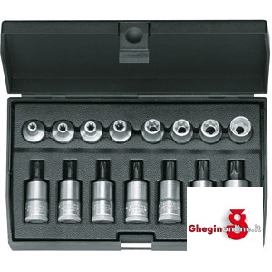 CHIAVI A BUSSOLA IN SERIE CONTENUTO 15 UTENSILI 952M SR. CH. A BUSSOLA 3/8 sockets sets Orig. Gedore