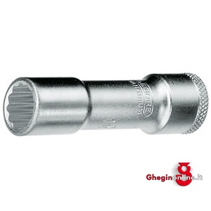 CHIAVI A BUSSOLA ATT. 3/8 DIN 3120 - ISO 1174 TIPO LUNGO CON POLIGONO INTERNO; LUNGH. MM 63 952RC 22 CH.BUSS.POLIG.ATT.3/8 sockets Orig. Gedore