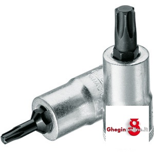 CHIAVI A BUSSOLA ATT. 3/8 DIN 3120 - ISO 1174 CON POLIGONO ESTERNO TORX; LUNGH. MM 49 952RV 50 BUSSOLE MASCH.ATT.3/8 sockets Orig. Gedore