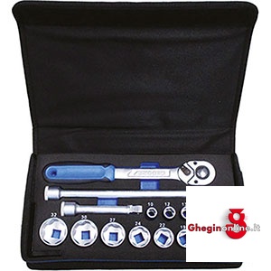 CHIAVI A BUSSOLA IN SERIE CONTENUTO 16 UTENSILI 957GF SR. CH. A BUSSOLA 1/2 sockets sets Orig. Gedore